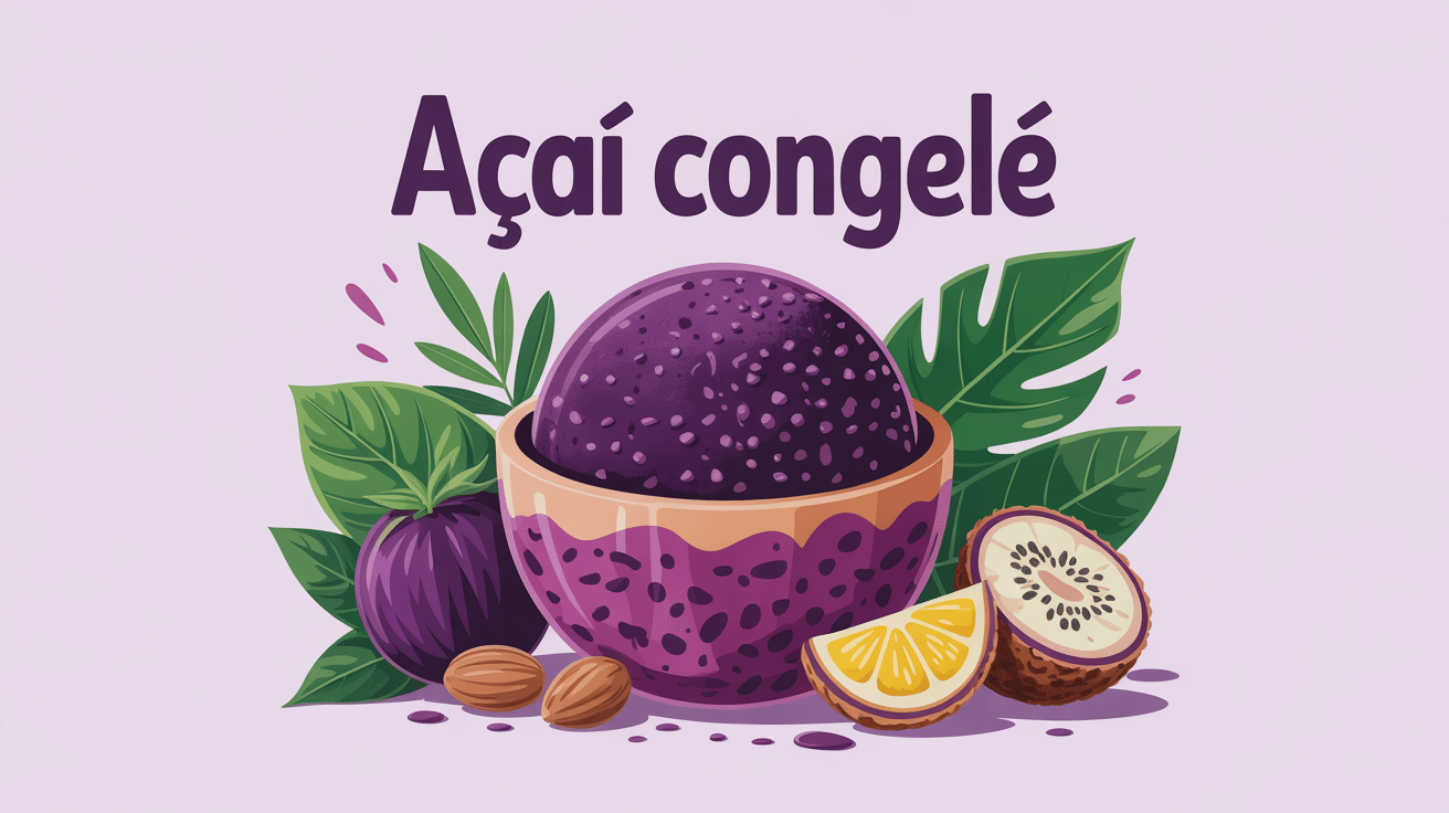 illustration bol acai congelé fruits exotiques