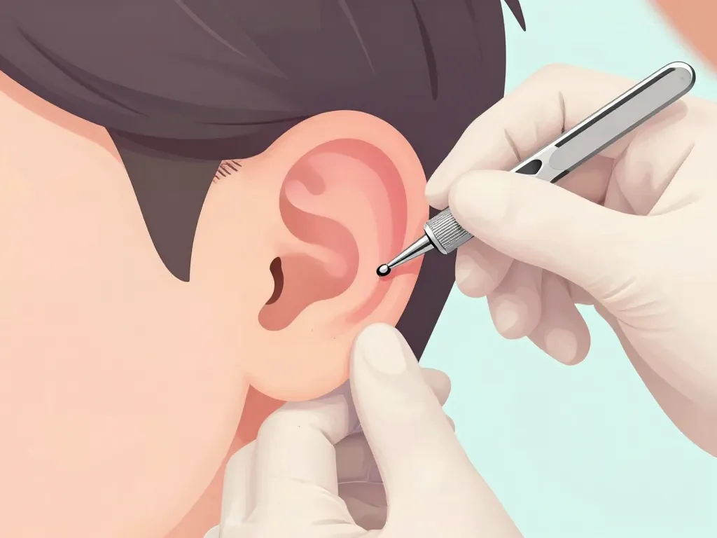 Illustration piercing anti tragus chez le professionnel