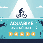 aquabike avis négatif illustration piscine silhouettes déçues