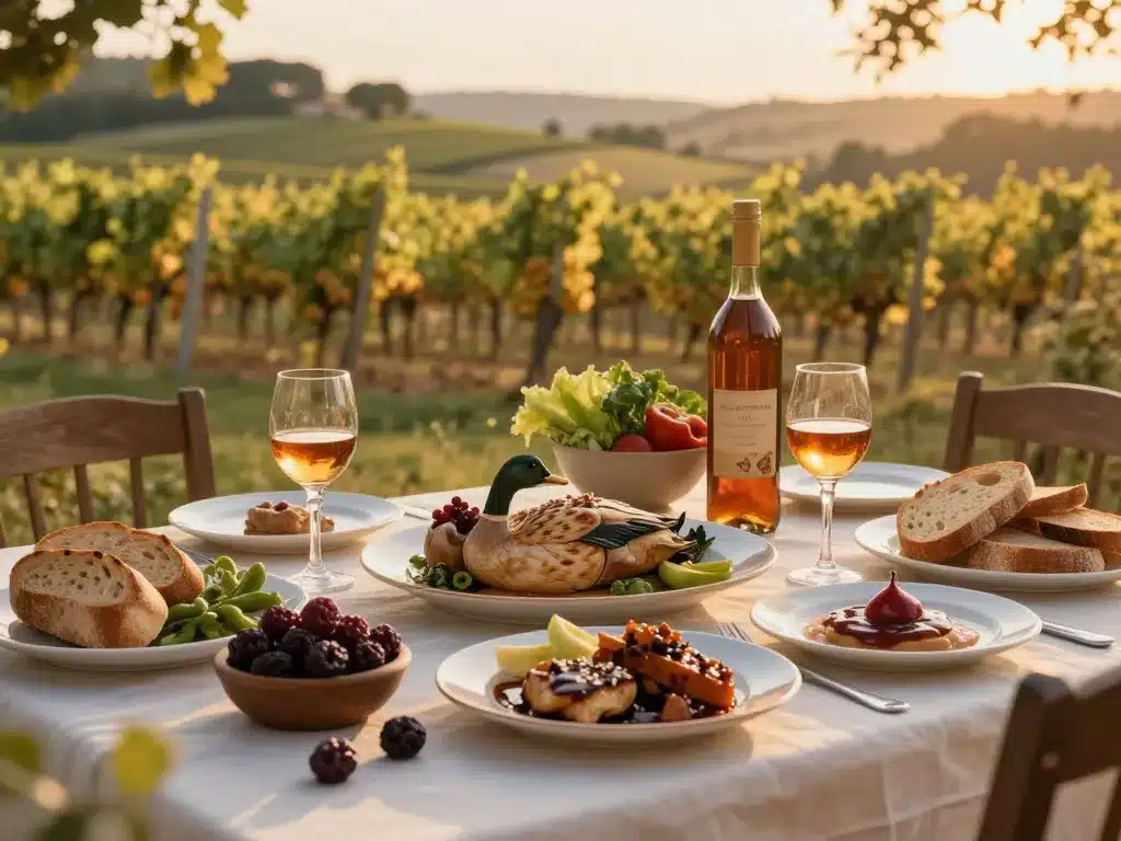 armagnacaise table cuisine canard pruneaux