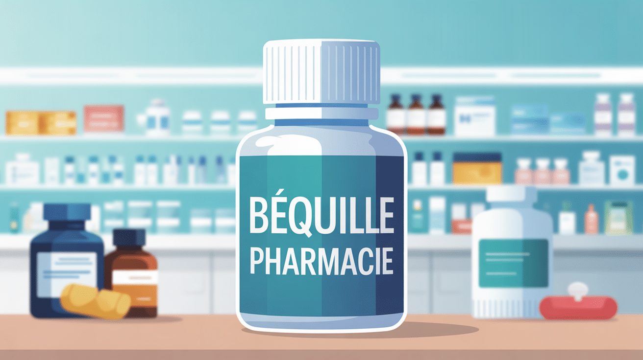 béquille pharmacie sur comptoir moderne