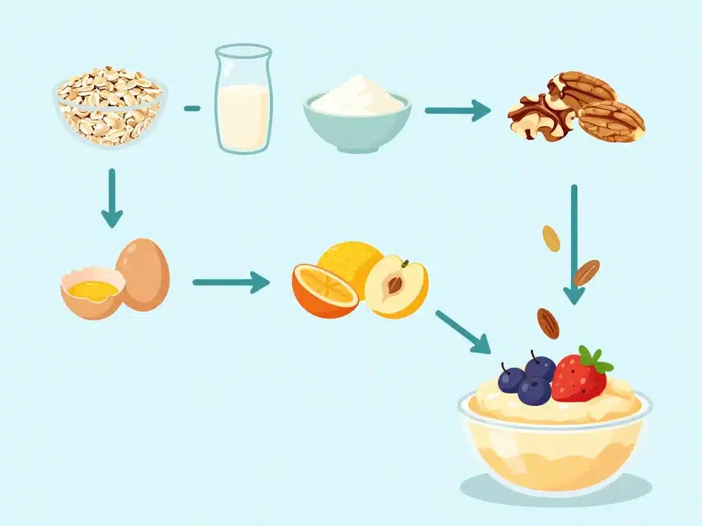 diagramme étape bowl cake hyperprotéiné avec ingrédients