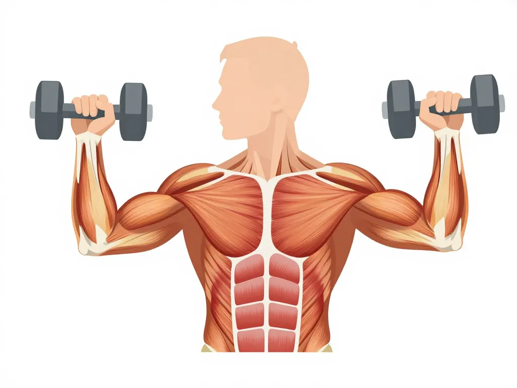 curl marteau haltères schema muscles bras