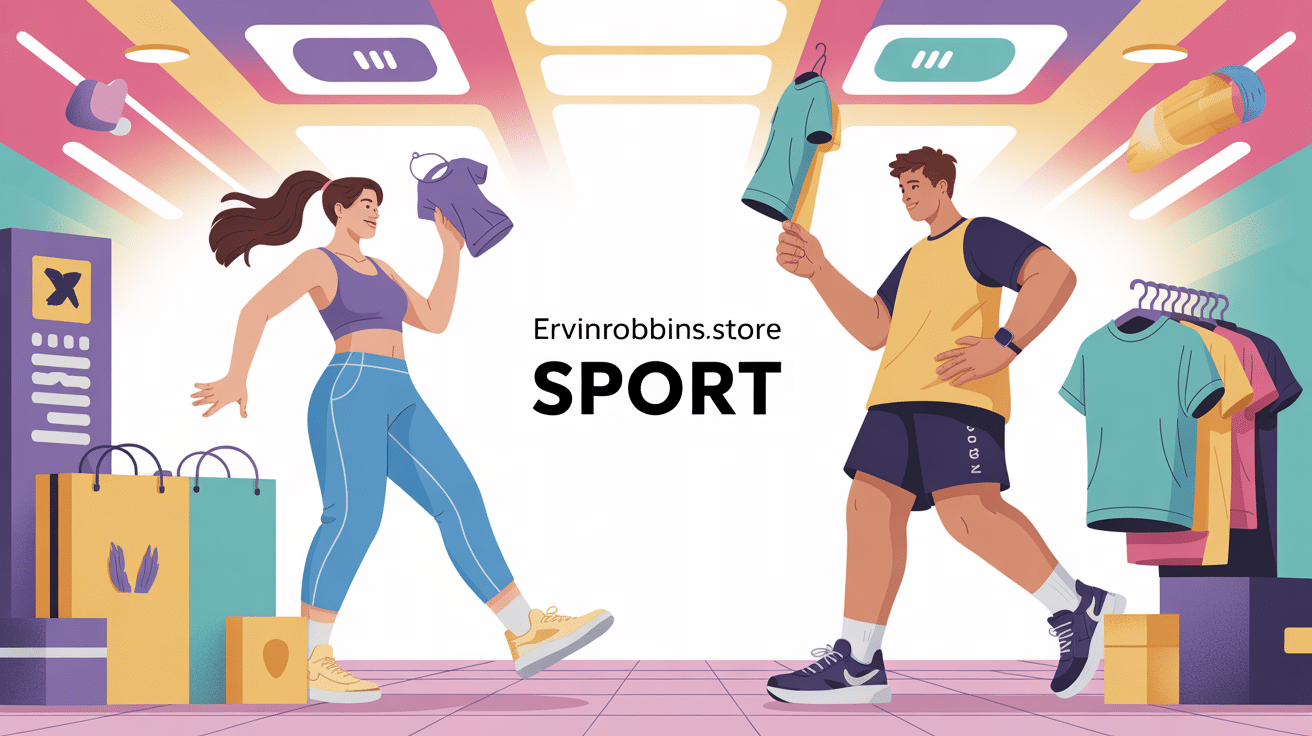 Illustration shopping en ligne vêtements sportifs ervinrobbins.store sport