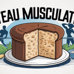 illustration gateau musculation proteines et sportif