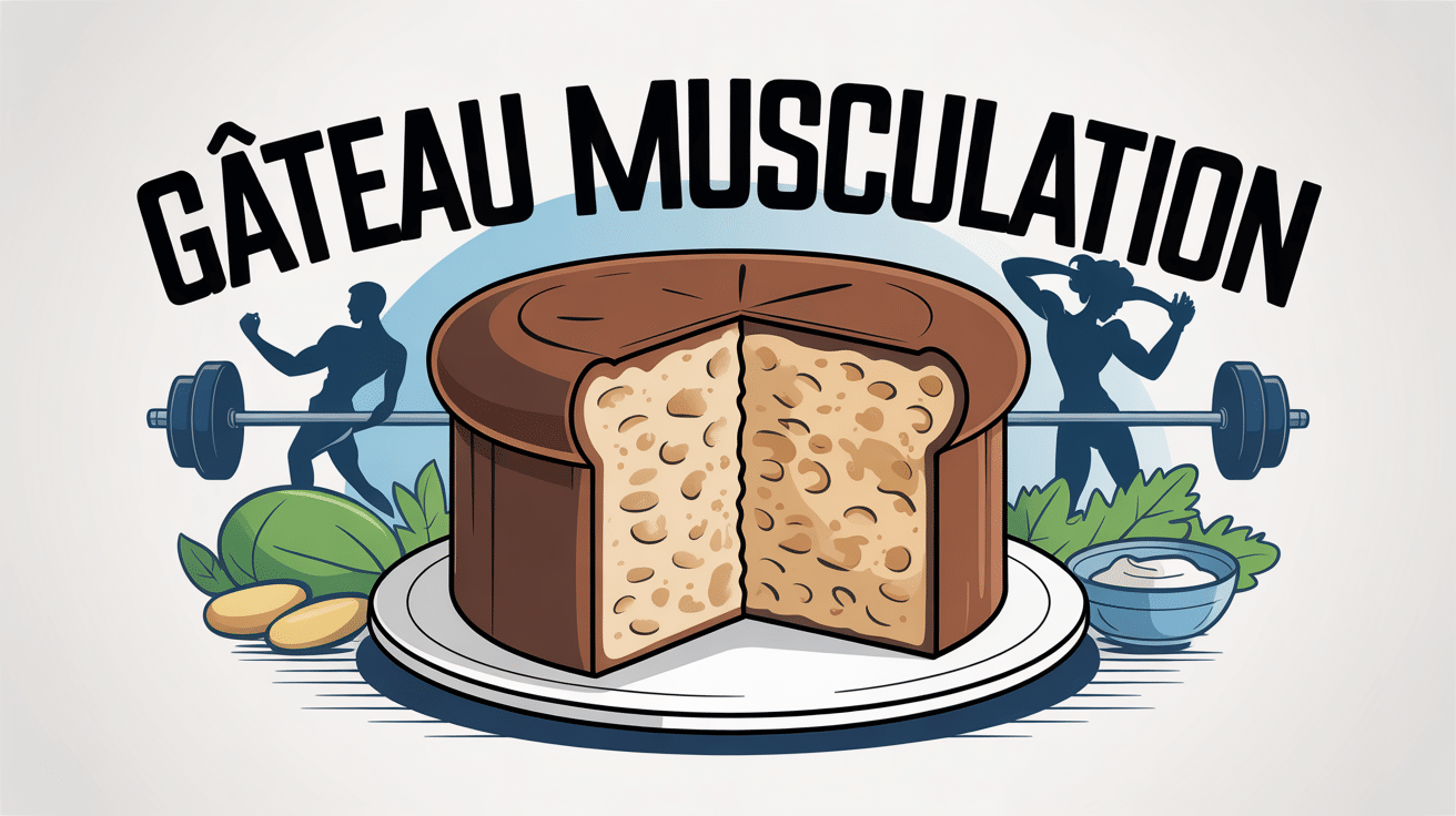 illustration gateau musculation proteines et sportif