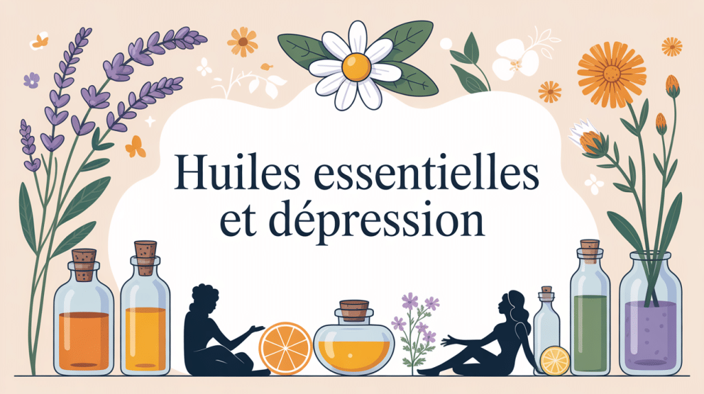 illustration huile essentielle depression bien etre