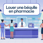 illustration moderne louer béquille pharmacie sans ordonnance