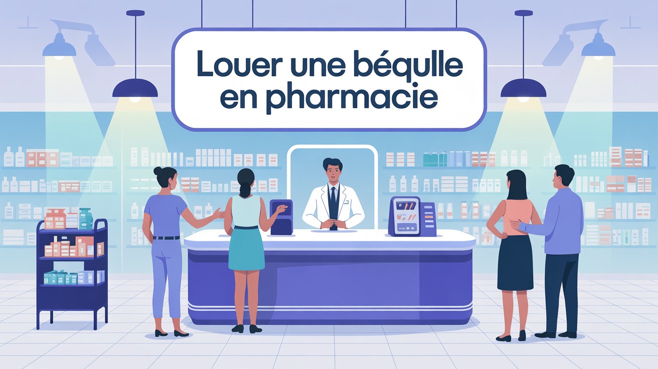 illustration moderne louer béquille pharmacie sans ordonnance