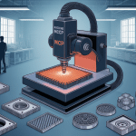 machine a frapper mcp en atelier sur pièces métalliques