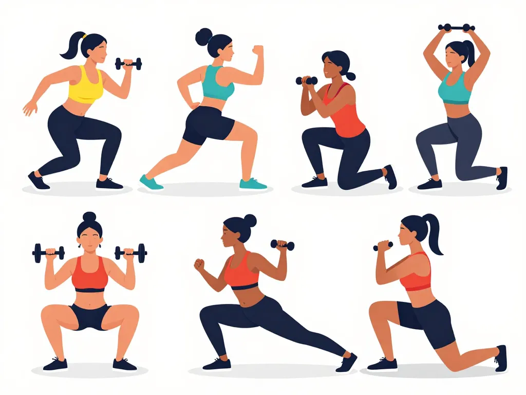 groupe femmes musculation femme exercice squat hip thrust fentes