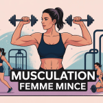 musculation femme mince exercice illustration vectorielle