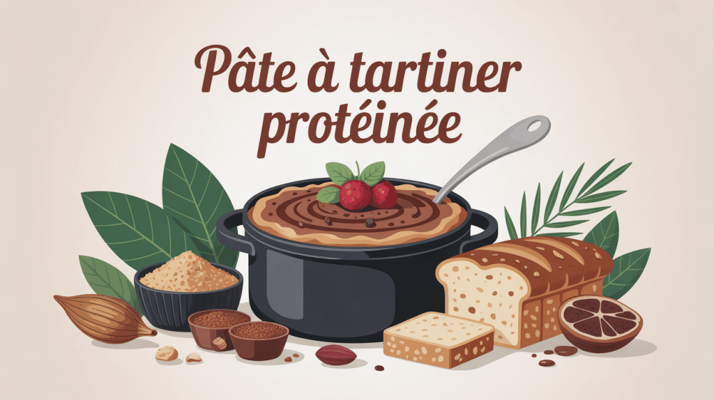 illustration de pâte a tartiner proteinee avec ingrédients sains