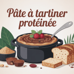 illustration de pâte a tartiner proteinee avec ingrédients sains