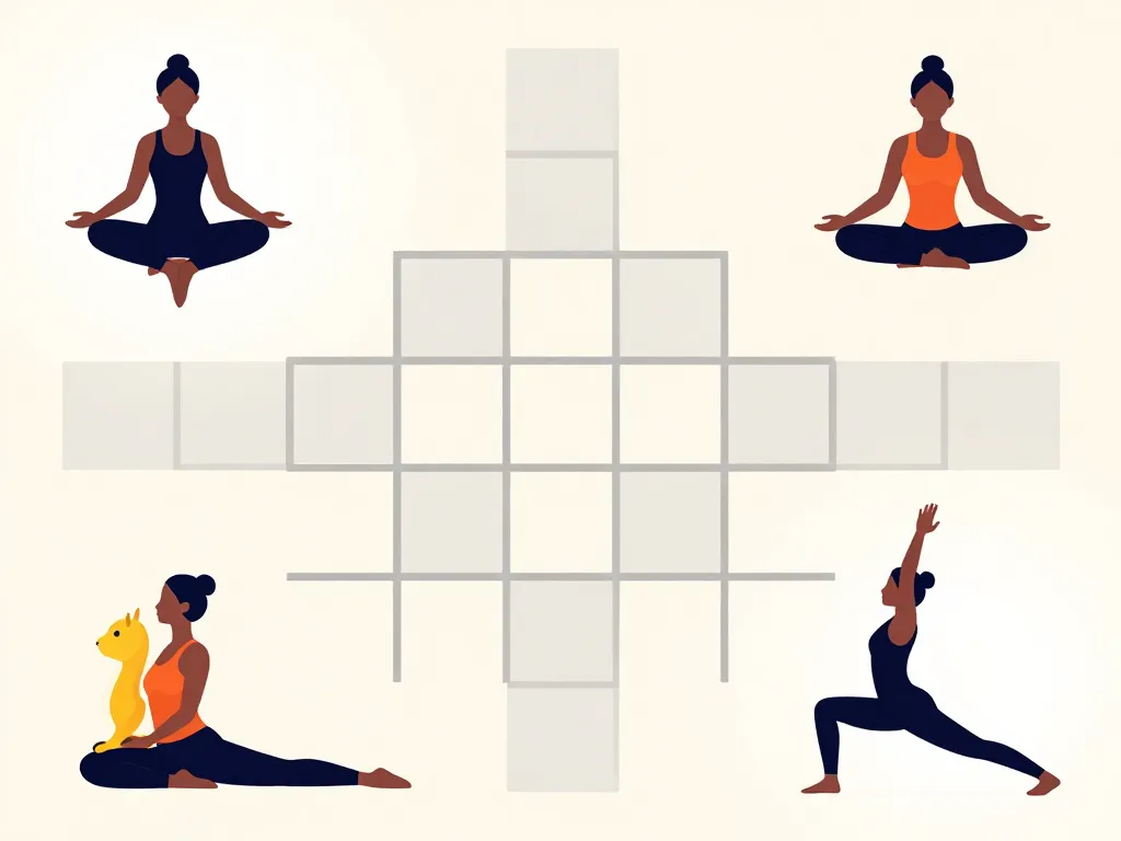 principales postures de yoga mots fleches illustration grille