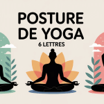 Illustration postures de yoga 6 lettres lotus corbeau chien