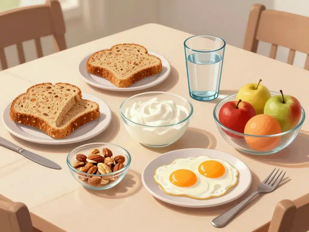 quel est le petit dejeuner ideal assiette aliments equilibres