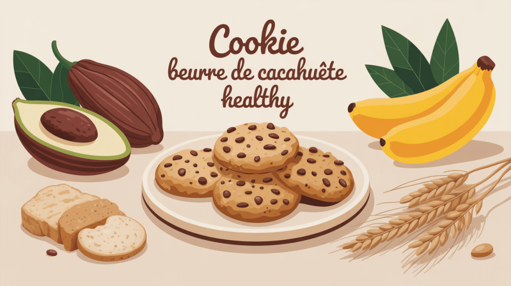 recette cookie beurre de cacahuete healthy assiette et ingrédients