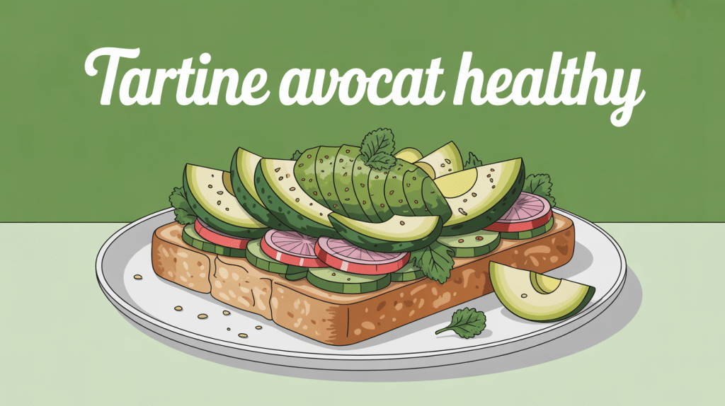 tartine avocat healthy sur pain complet avec légumes