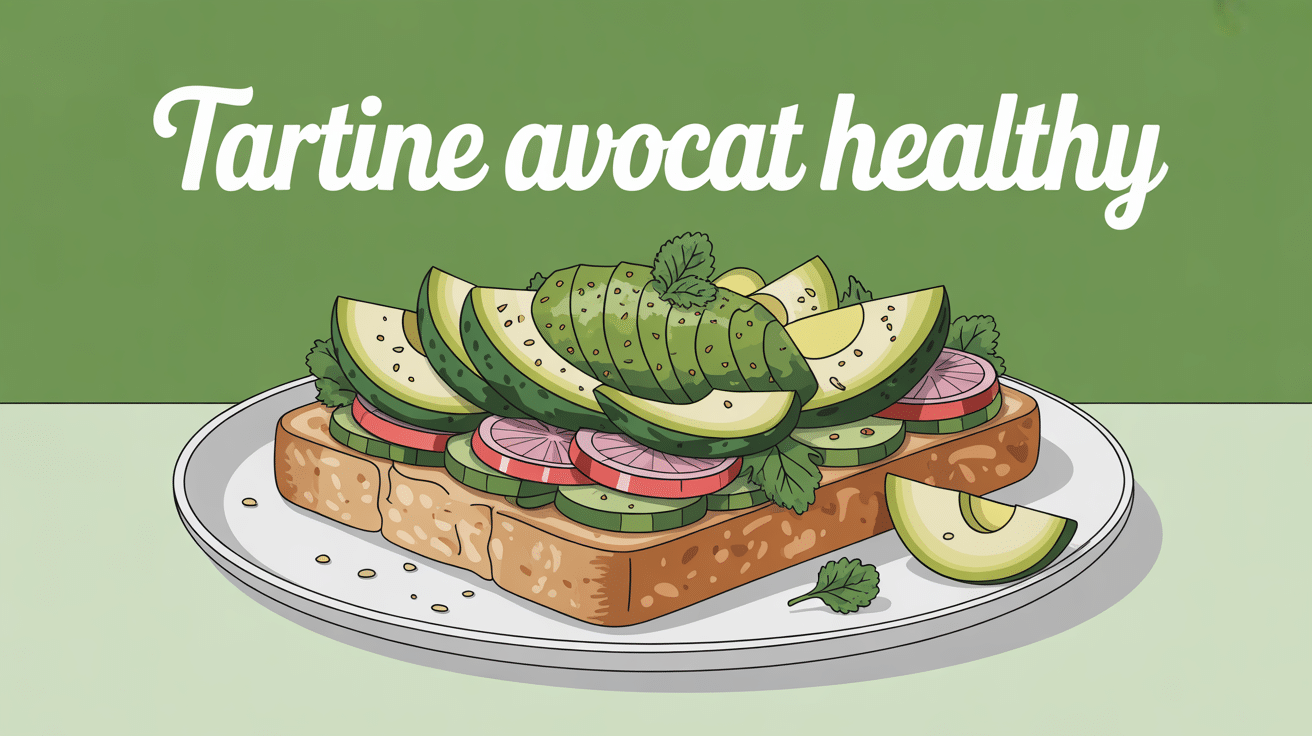 tartine avocat healthy sur pain complet avec légumes