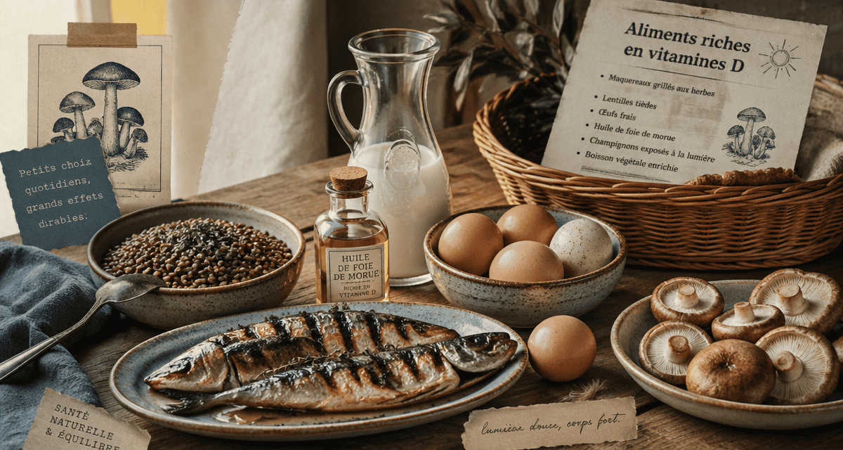 Aliments riches en vitamines D variés