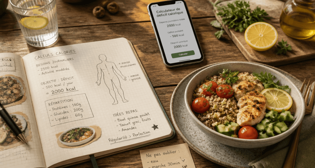 1 kilo combien de calories carnet calcul et bol quinoa