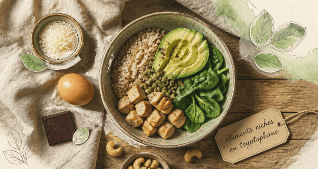 bol zen avec aliment riche en tryptophane