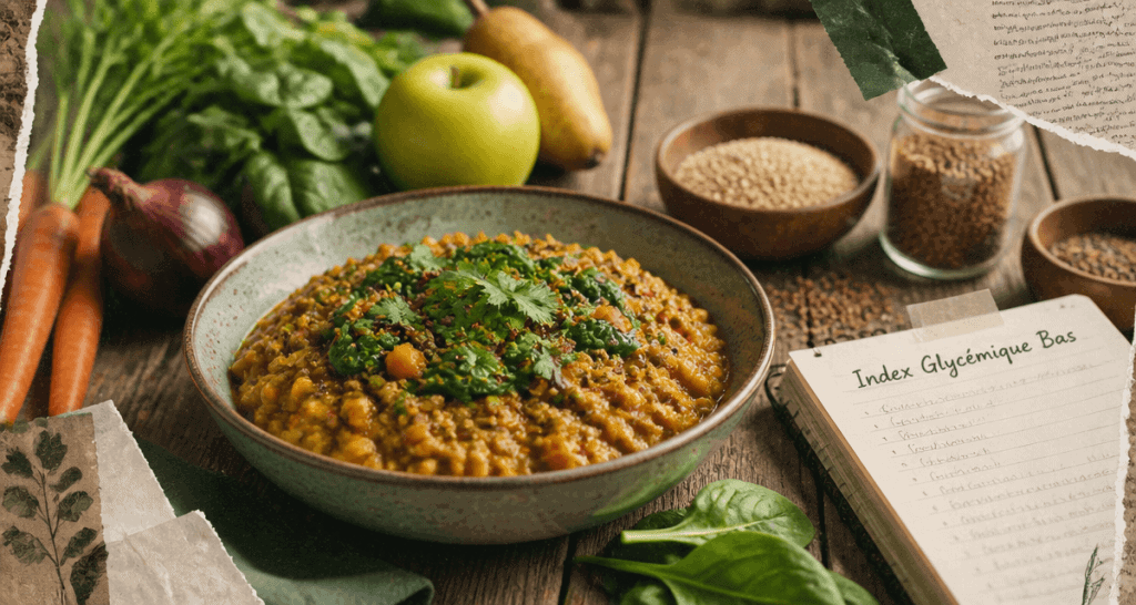 aliments a index glycemique bas curry lentilles quinoa legumes carnet