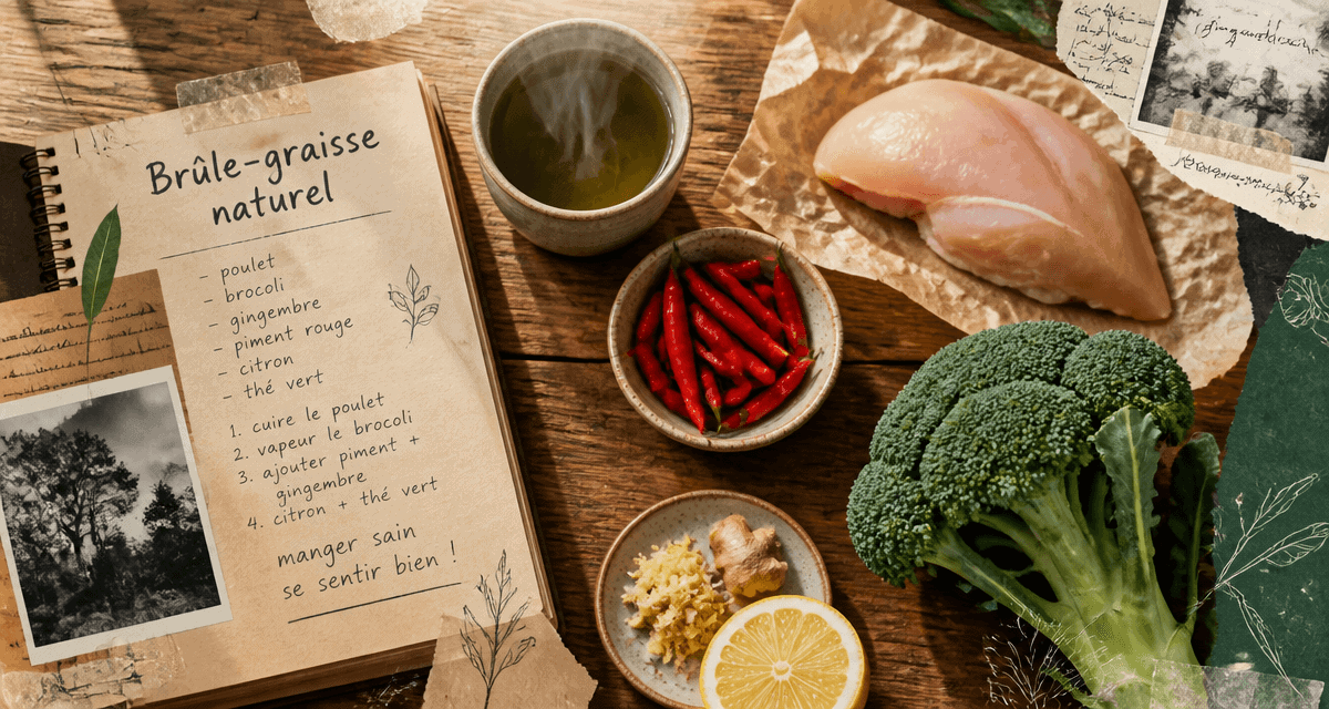 aliments brûle graisse sur table cuisine