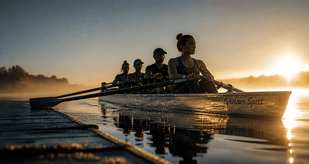 aviron sport équipe mixte lac
