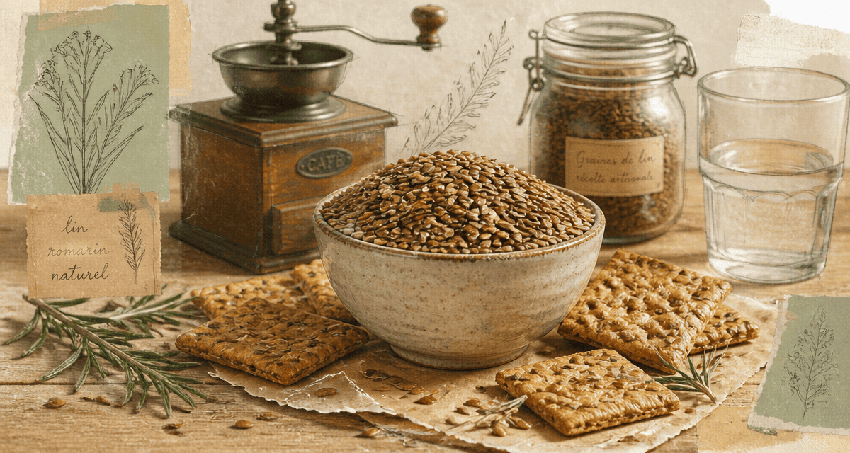 bienfaits des graines de lin bol crackers moulin
