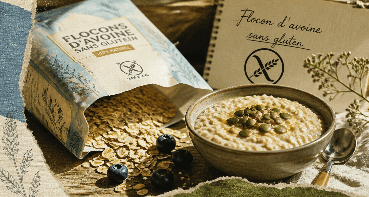 flocon d avoine sans gluten paquet bol myrtilles