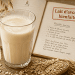 lait d avoine bienfaits sur table avec flocons et recette