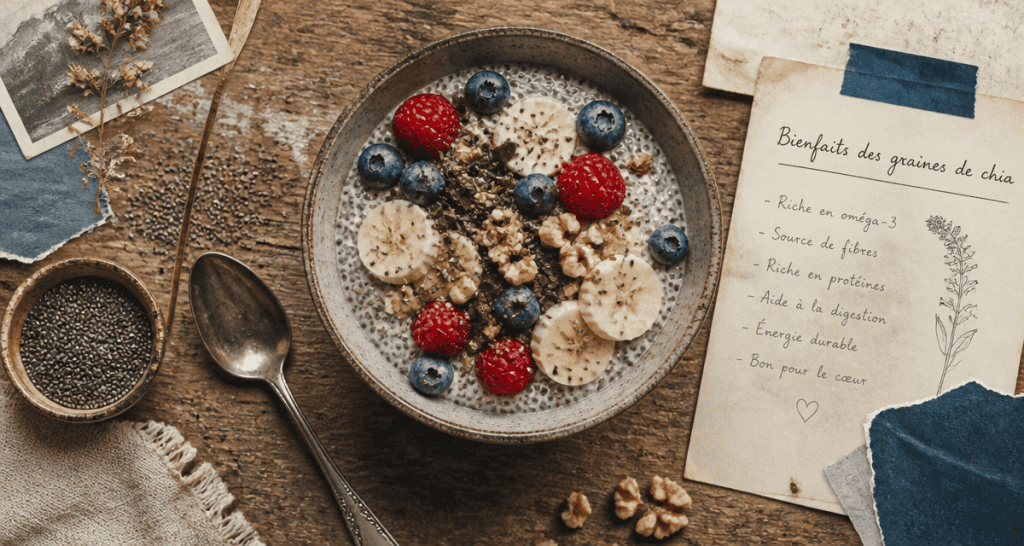 les graines de chia bienfaits bol pudding fruits