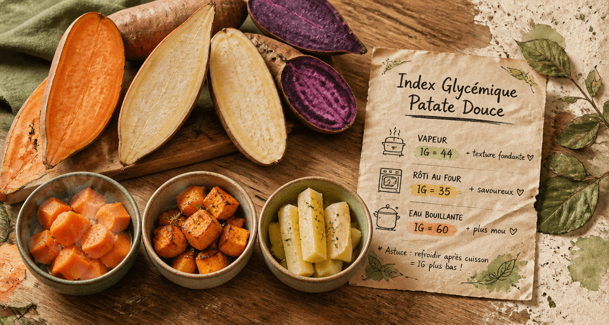 Patates douces index glycemique trois cuissons variétés
