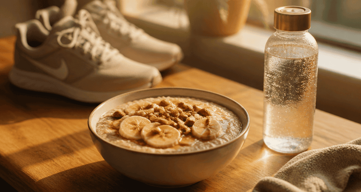 que manger avant le sport bol porridge et baskets