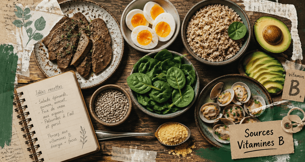 vitamine b dans quel aliment, aliments variés sur table