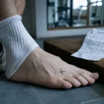 Entorse de fatigue au pied : point douloureux sur le dessus du pied