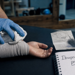 Ibuprofene tendinite : poche de glace et contention sur le tendon douloureux