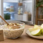 Idées de petit-déjeuner équilibré : porridge pomme-avoine, chia et pomme