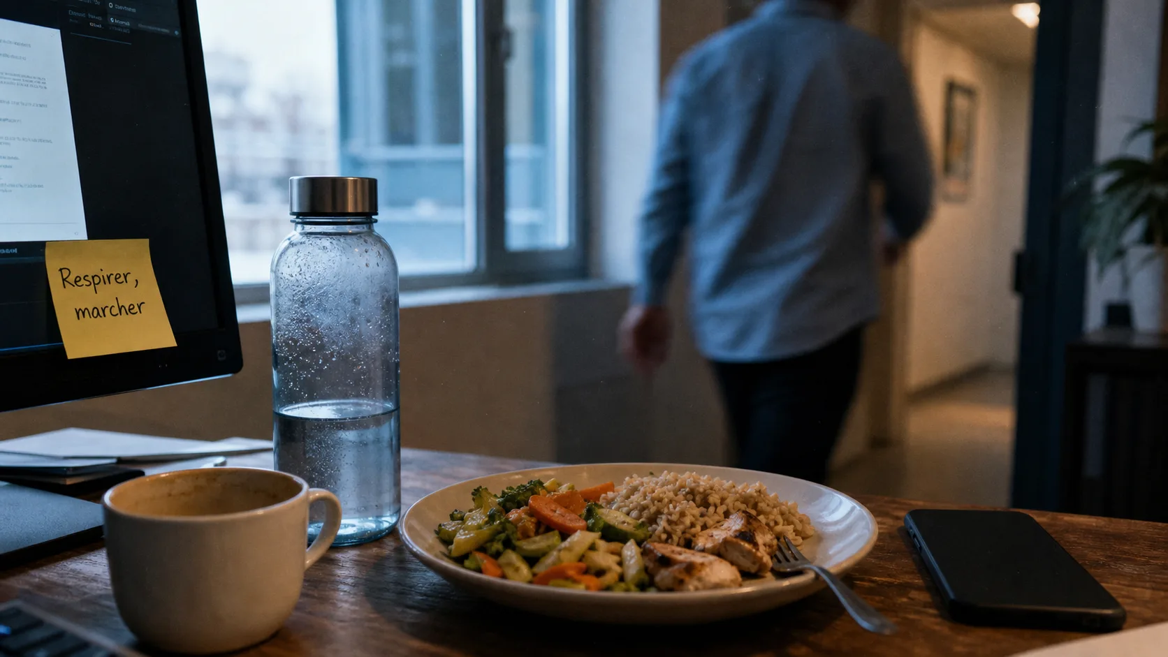 Lutter contre la fatigue de l'après-midi : déjeuner et marche