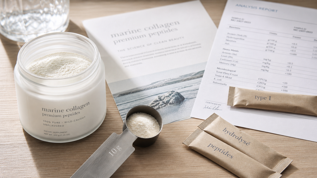 Meilleur collagene marin hydrolysé 10 g/j, peptides, poudre et poids moléculaire