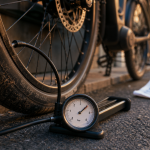 Pression pneu vélo électrique : manomètre lisible sur pneu à 4 bar