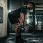 Soulevé de terre roumain : exécution avec buste incliné en salle de sport