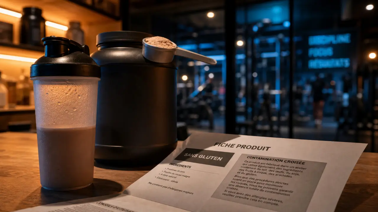 Whey sans gluten : étiquetage et zone contamination croisée sur un pot