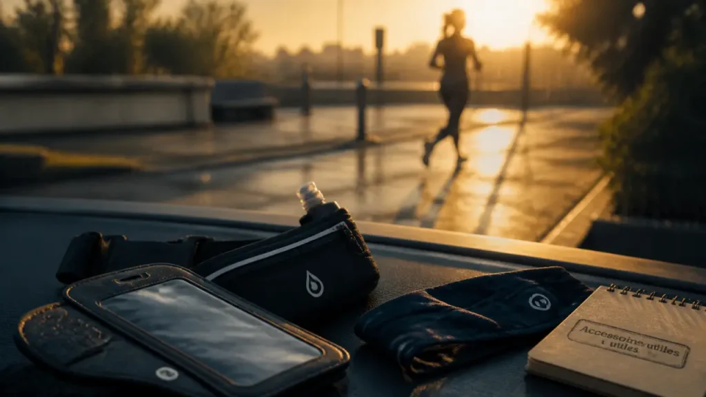 Accessoires running femme : ce qui sert vraiment pour le soleil, le froid et l’hydratation