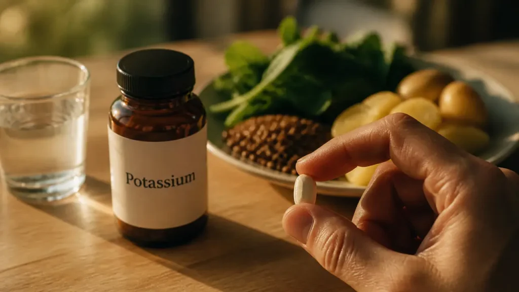 Compléments alimentaires potassium : utiles pour les muscles, risqués pour les reins