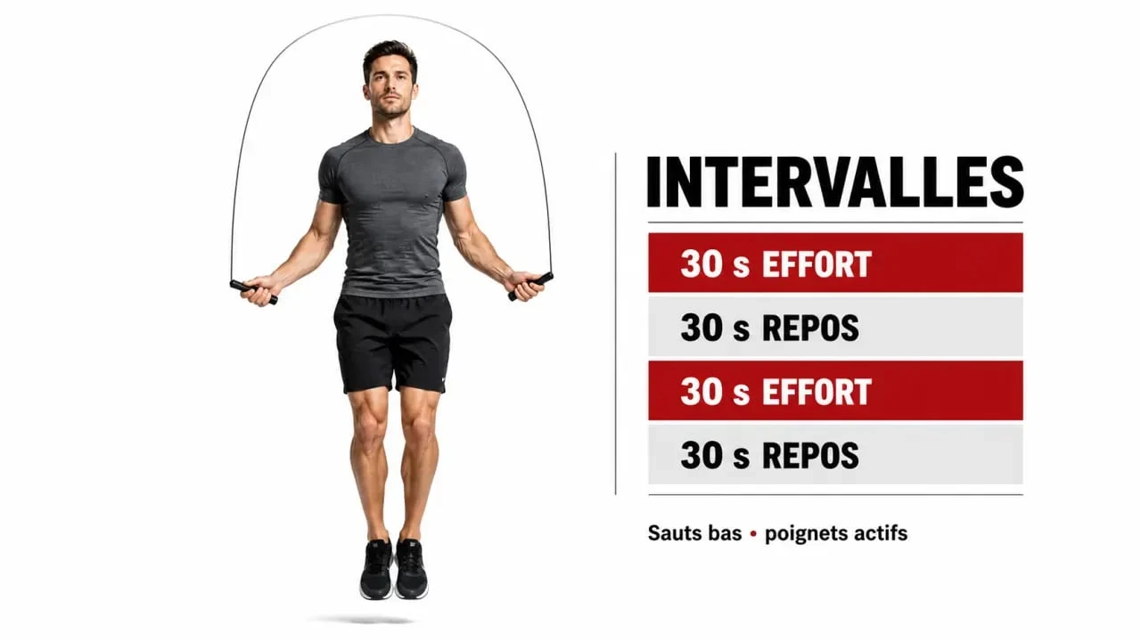 Perdre du poids corde a sauter : posture correcte et séance fractionnée illustrées