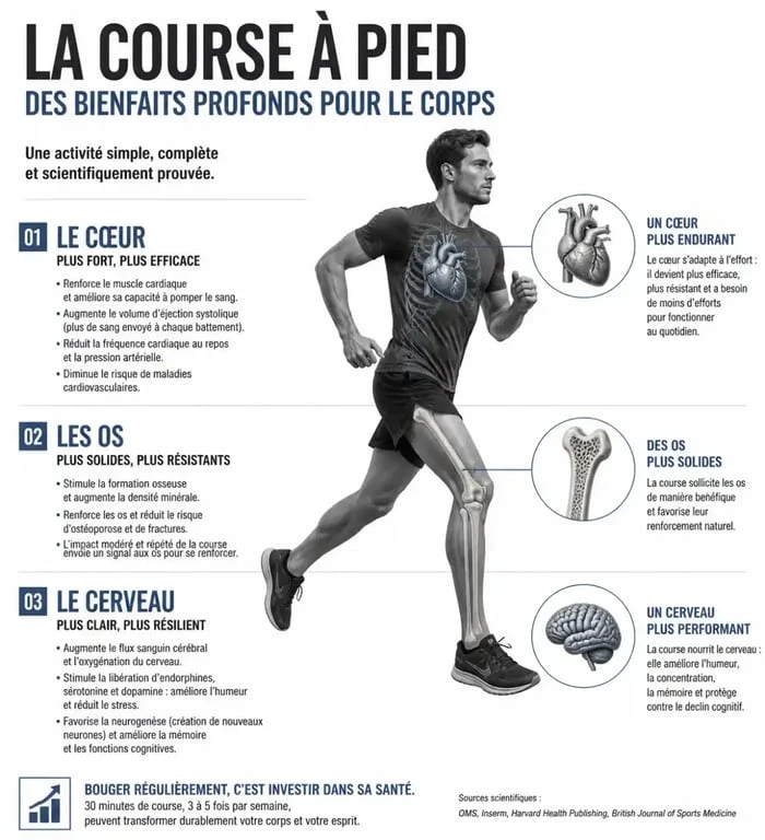 Infographie des bienfaits de la course à pied sur la santé