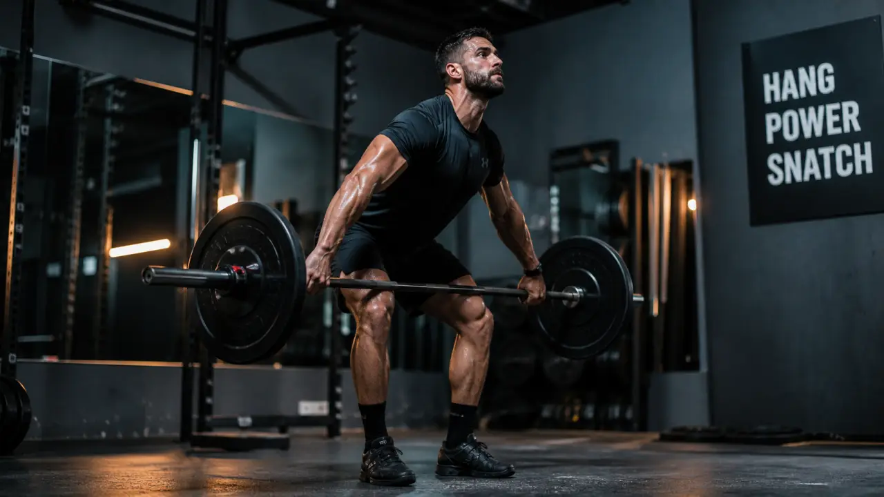 Hang power snatch en CrossFit : athlète en hang power snatch
